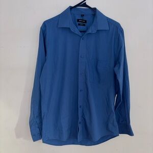Pierre Cardin Blue Button Down Shirt Men’s Medium Slim Fit